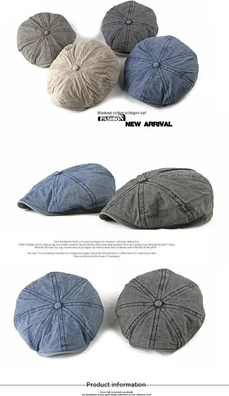 Denim Peaked Cap Herren Damen Baskenmütze Hut neue Mode Zeitungs jungen Kappen Outdoor Streetwear gewaschen lässig Vintage Boina Hüte – Detail 2