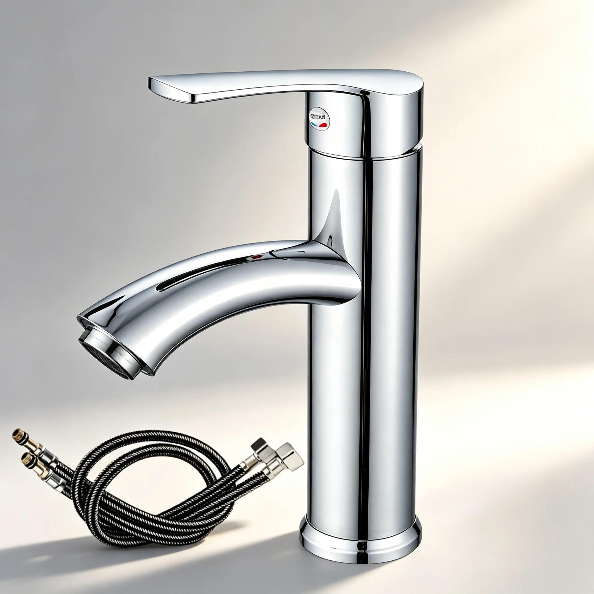 Horizontal‑Installed Silver Basin Faucet Hot Cold Water Mixer Tap Durable Multi‑Purpose Sink Faucet for Bathroom & Kitchen Use