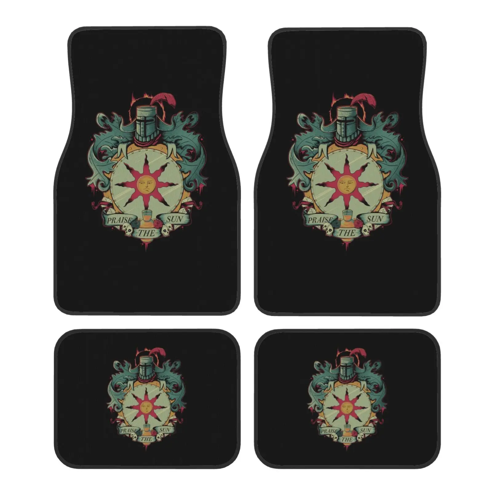 Dark Souls Normal Print Car Floor Mats Waterproof Car Carpet Mat Set of 4pcs with Anti-Slip Backing Fit for SUV Trucks