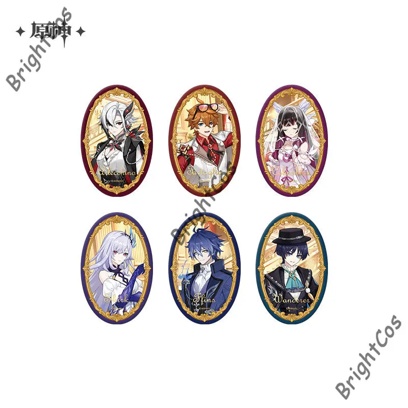 

[Официальный товар] на складе Genshin Impact FES 2026, значки с персонажами Skirk Tartaglia Columbina Arlecchino Flins Wanderer