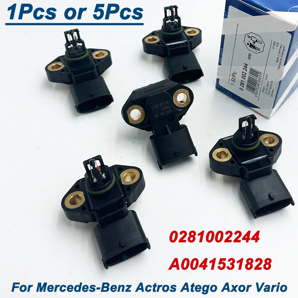 1/5Pcs 0281002244 0041531928 A0041531828 For Mercedes Benz Actros Atego Axor MAP Manifold Absolute Pressure Sensor 6PP013400031