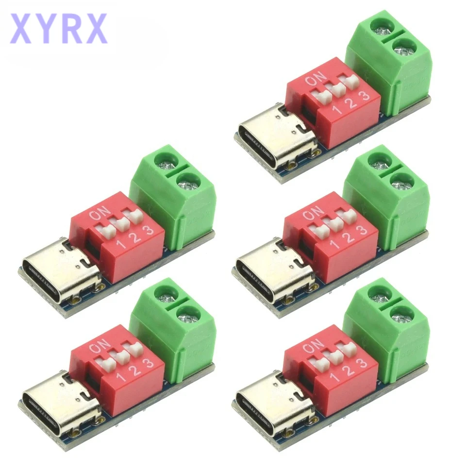 1/5/10pcs Type-C PD QC Trigger 5V~20V Dial Code Adjustment DC Voltage Power Module Dial Adjustment Voltage Fast Charging Decoy