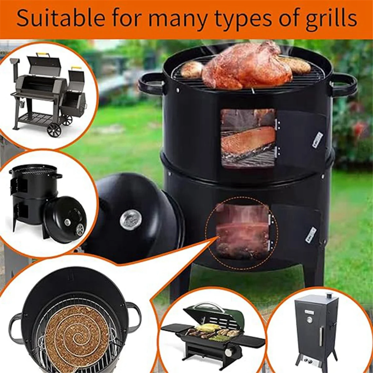 Smoking Basket Spice Rack Stainless Steel Smoking Tray Cold Smoke Generator Smoking Box Outdoor BBQ Rack (Type A) HOT