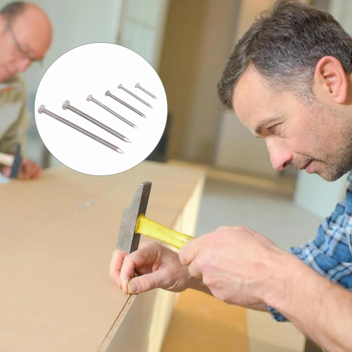 

460 Pcs Steel Round Nail Kit Flat Head Wood Stainless Steel Round Nail Fastener Strong Carpenter Nails Home Projects Hardware