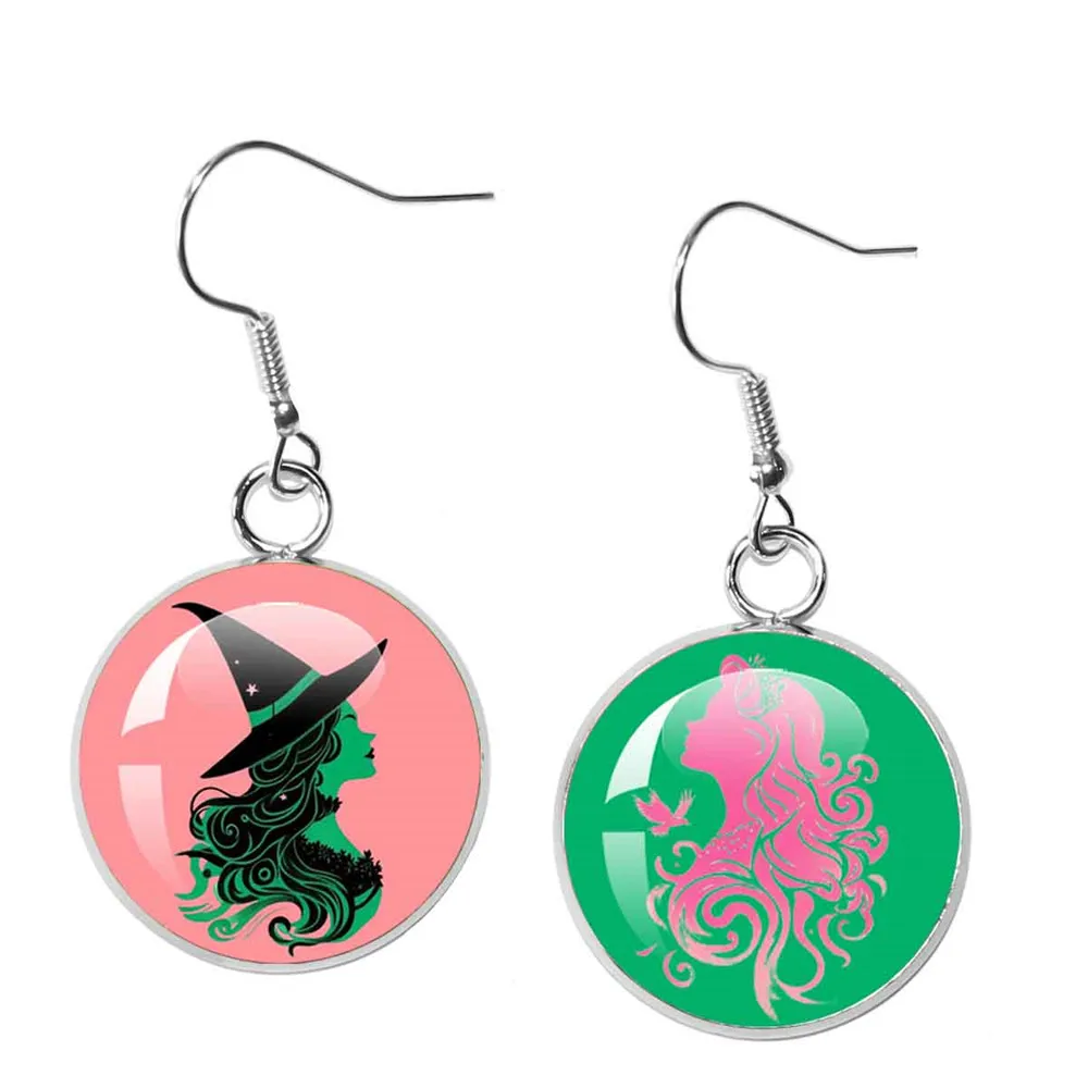 جديد ماجيك الشريرة الساحرة الفيلم الموسيقي الكلاسيكي الزجاج كابوشون الفرنسية هوك أقراط 20 مللي متر انخفاض القرط للنساء مجوهرات للبنات هدية