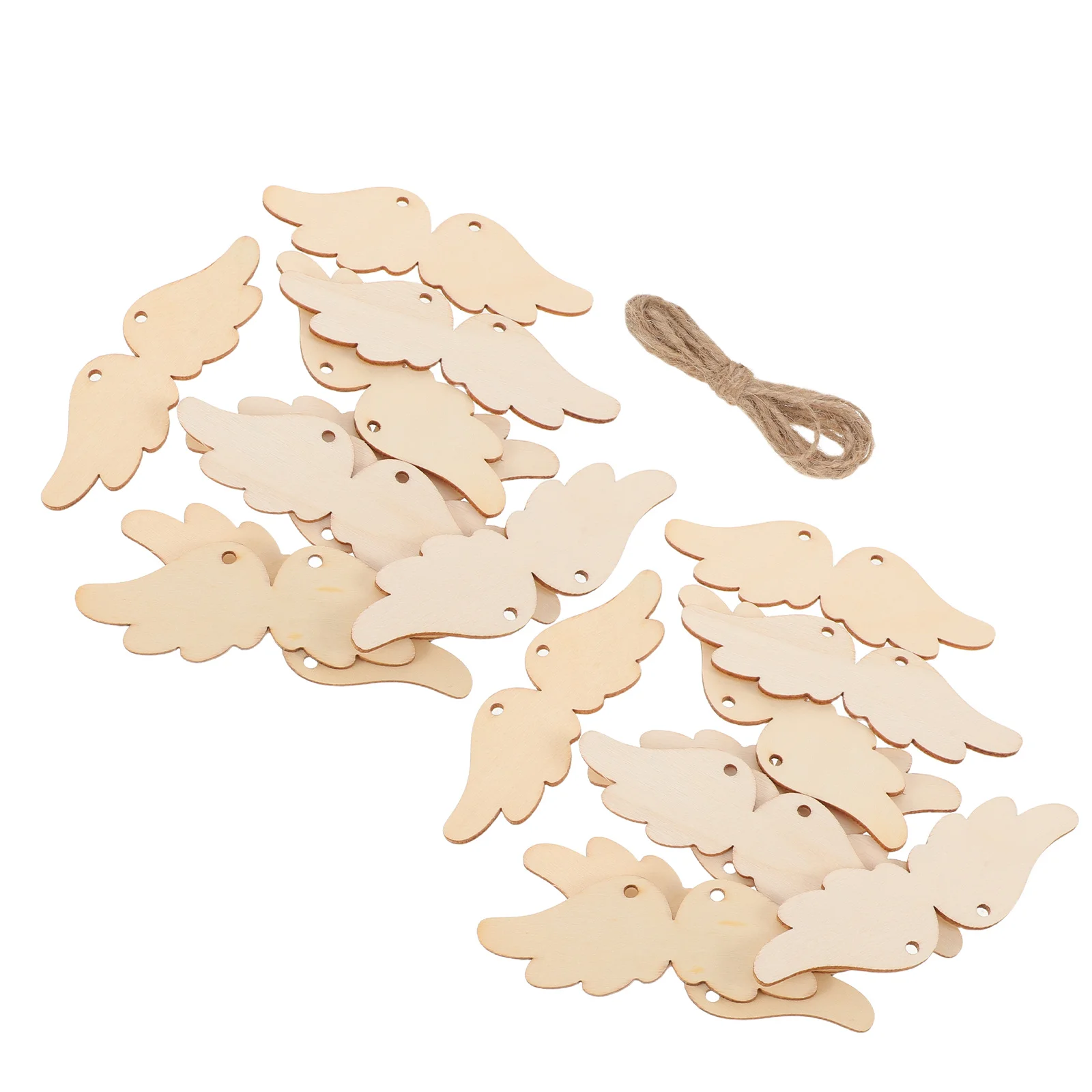

60pcs Unfinished Wood Wing Cutouts Blank Wooden Angel Wings For Diy Crafts Painting Decorating Home Wedding Christmas Party