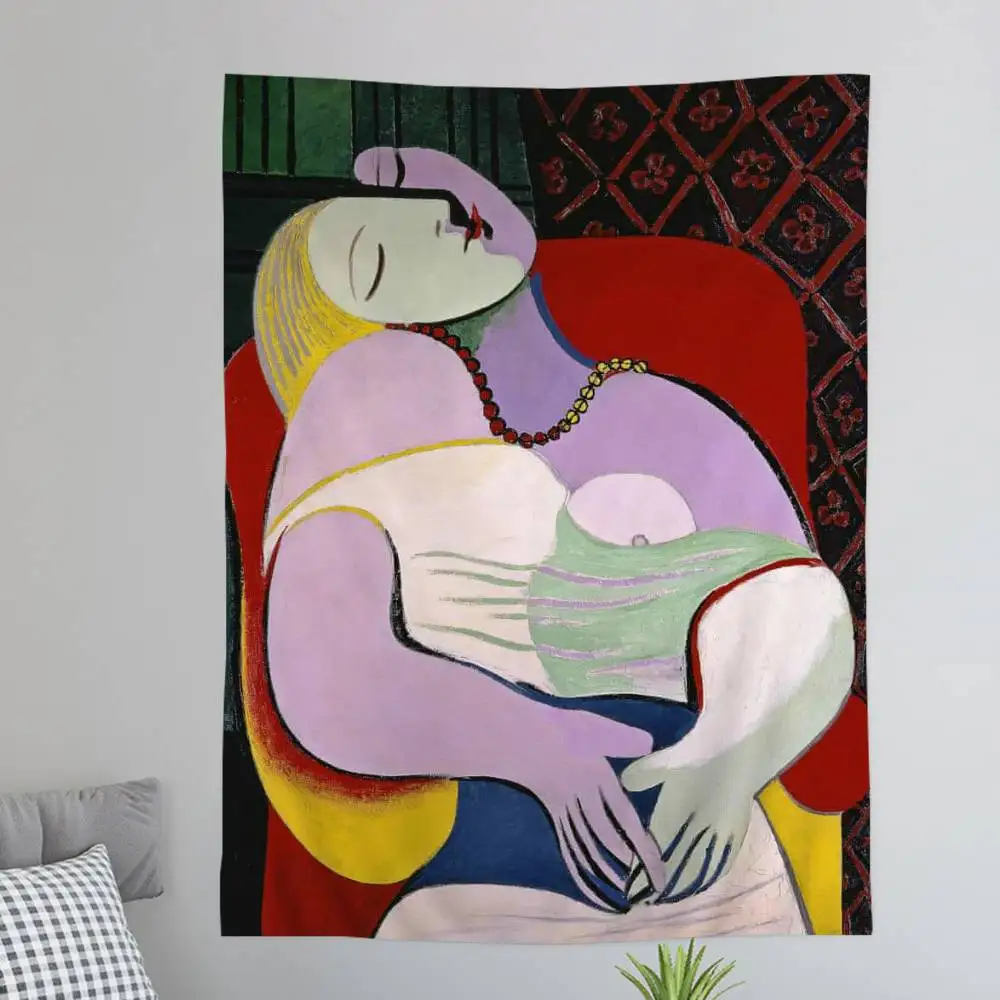 Picasso Famous Canvas Painting Hanging Bohemian Tapestry Bohemian Wall Tapestries Mandala Kawaii Room Decor