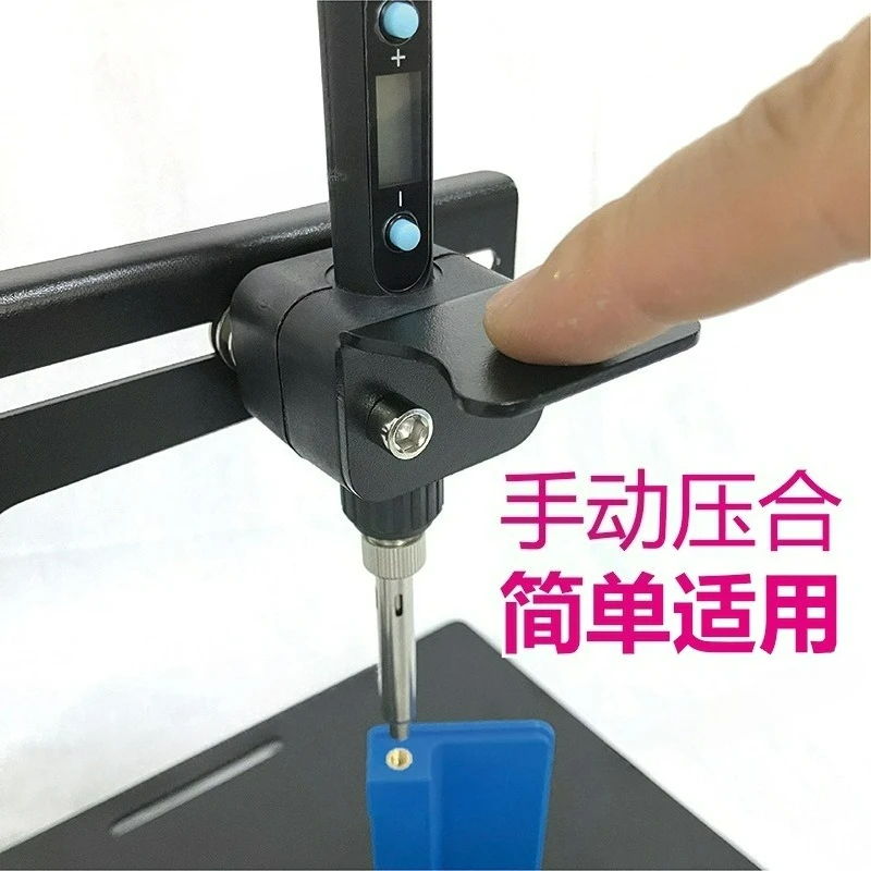 

Вертикальный ручной инструмент для установки термопрессованных вставок 200-400 ℃ Пресс-машина для нанесения термоплавкого клея с паяльником для встраивания гаек