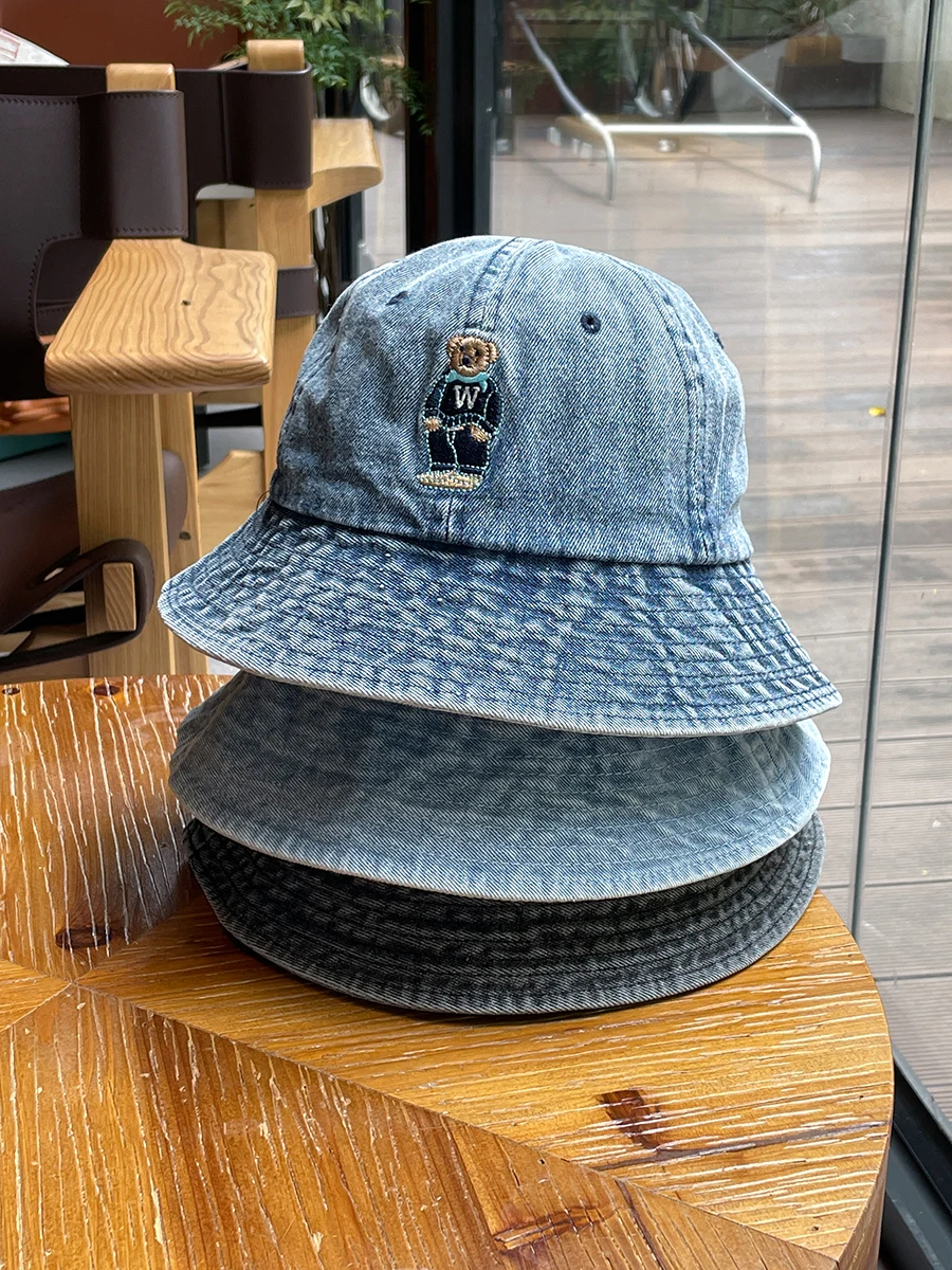 chapeu-buet-jeans-sex-com-bordado-de-urso-protecao-solar-para-primavera-verao-outono-e-inverno-bone-de-pesca-tamanh