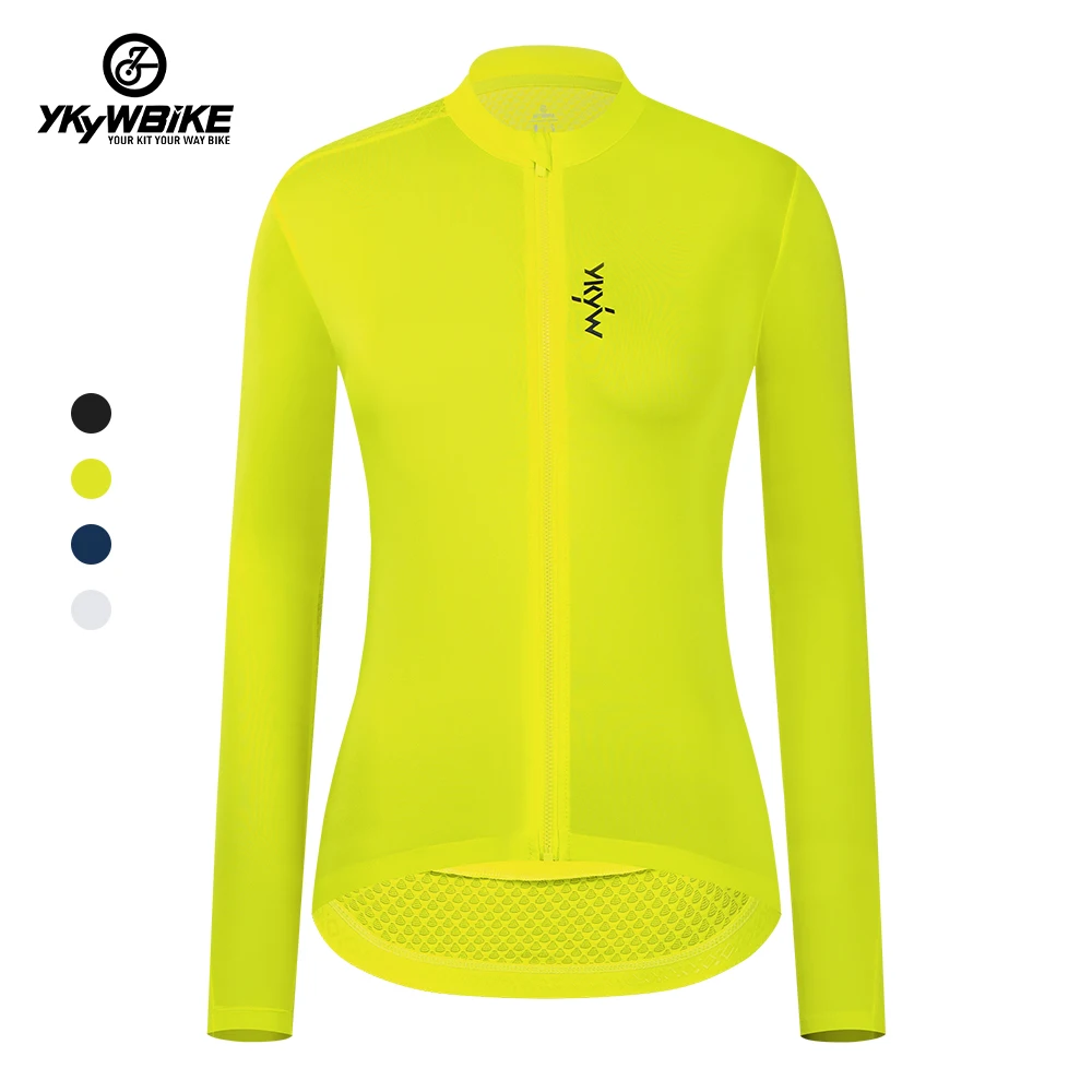 YKYW Bike Women Long Sleeve Cycling Jersey  4 Colors Bicycle Running MTB Clothing Breathable Thin Coat Racing Pro Team Jersey