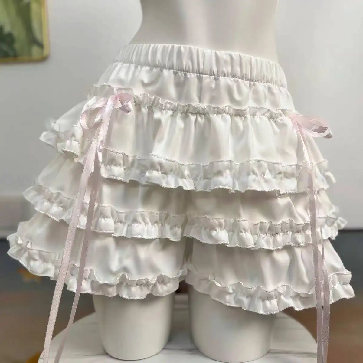 

Юбка мини Y2K с рюшами в стиле Харадзюку, милый кавайный стиль, кружевные вставки, женская юбка, повседневный шик, новый дизайн 2026