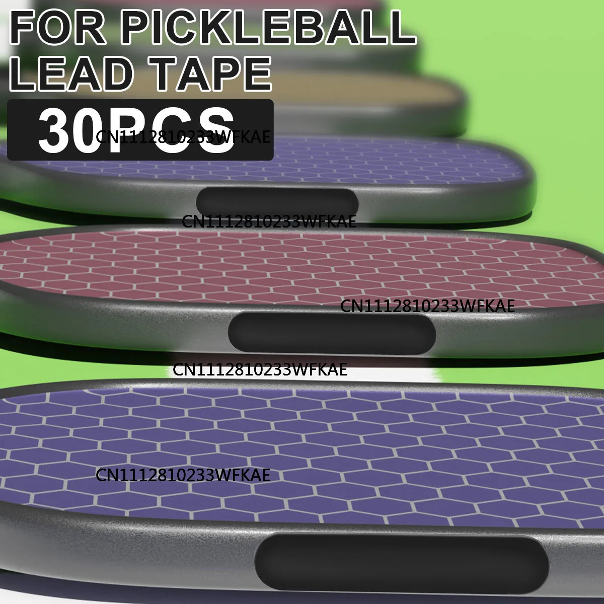 30Pcs Pickleball Lead Tape Weighted Flexible Adhesive Tape Bar Paddle Edge Guard Increase Power Swing Speed Pickleball Accessory