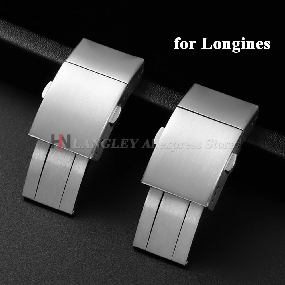 

Твердая складная пряжка из нержавеющей стали для Longines для HydroConquest, резиновый ремешок для часов, застежка, кнопка для дайвинга, 19 мм, аксессуары для часов