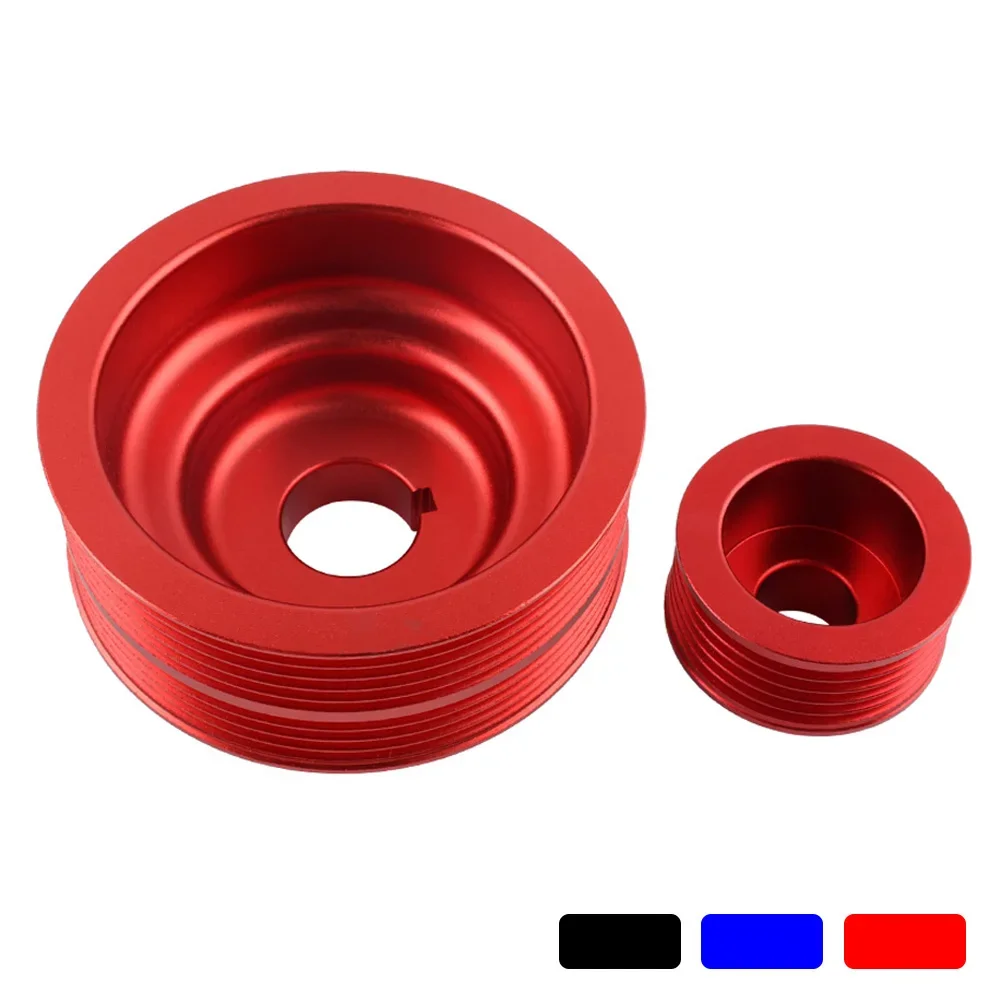 

Blue Red Black Billet Aluminum Crankshaft Crank Pulley Fits For Subaru Impreza WRX 7 8 9 2.0L