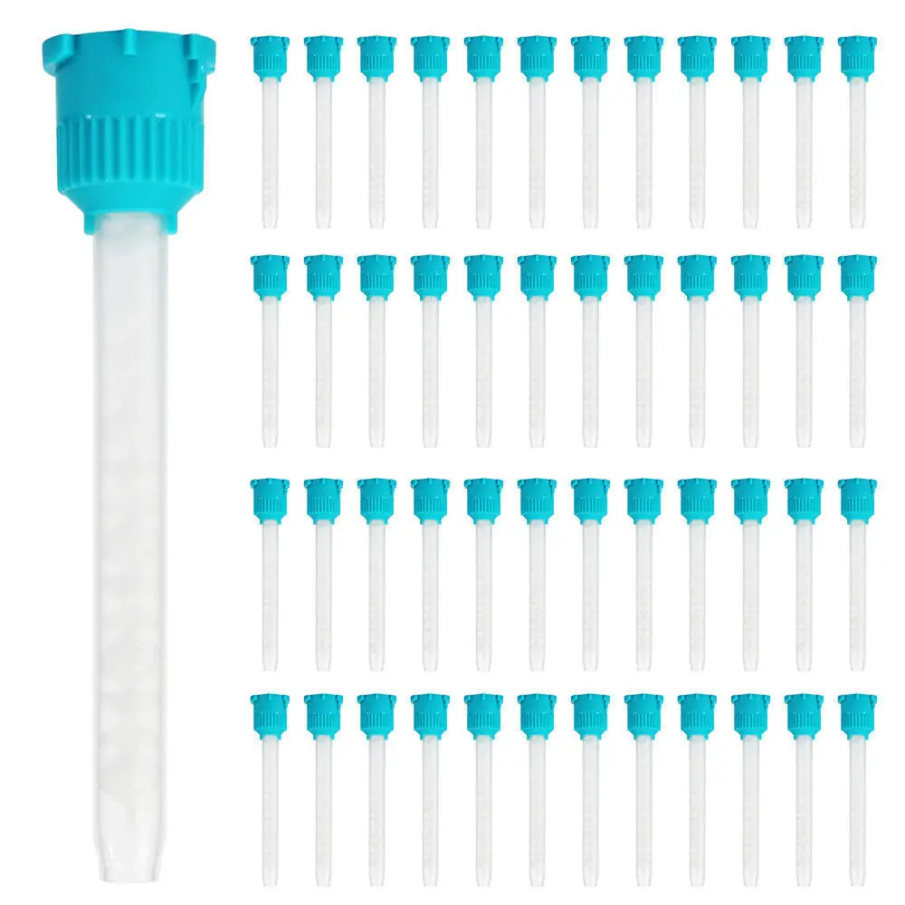 50 Stück/Beutel 1:1 Dentalmaterialien Zahnmedizin Silikon-Gummi-Pistolen-Mischrohr Einweg-Abdruckmischspitzen
