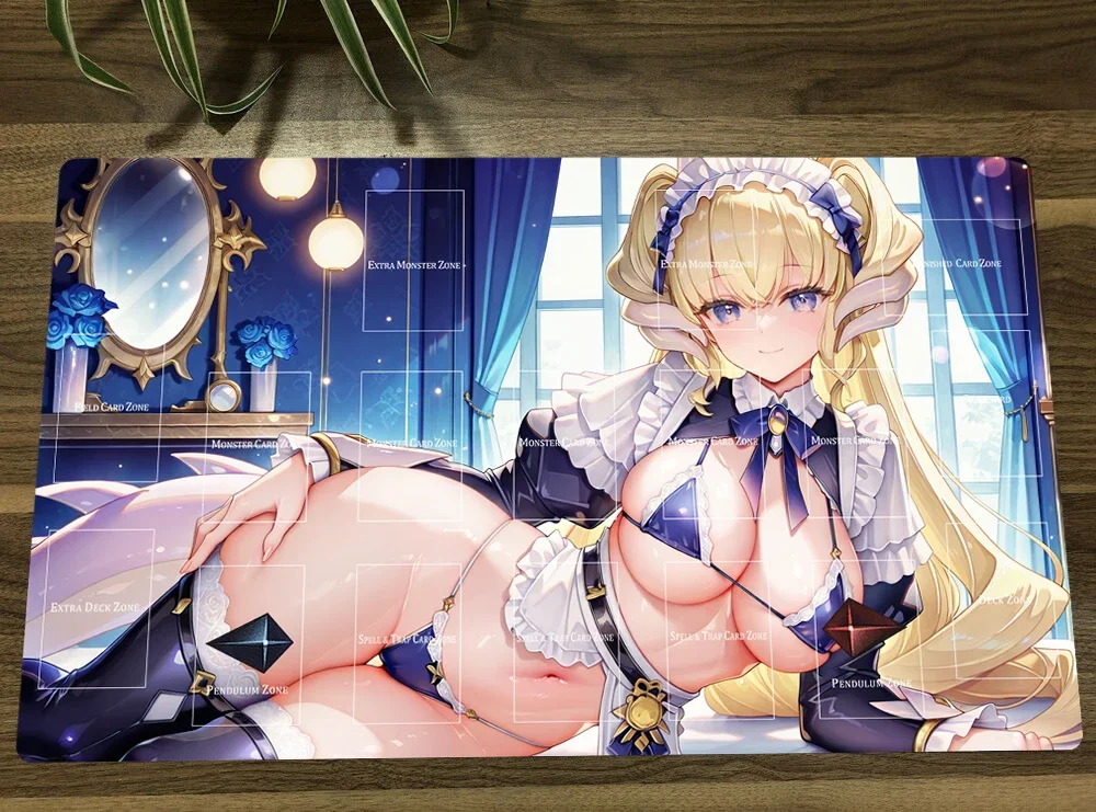 

YuGiOh Lady's Dragonmaid TCG CCG Коврик для коллекционных карточных игр Настольный игровой коврик для игр Коврик для мыши 60x35 см Бесплатная сумка