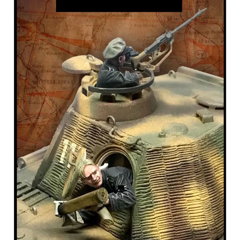 1/35 樹脂ジオラマフィギュアモデルキット戦車兵士 2 Gk ホワイトモデル置物未組み立て未塗装 Diy モデルコレクター