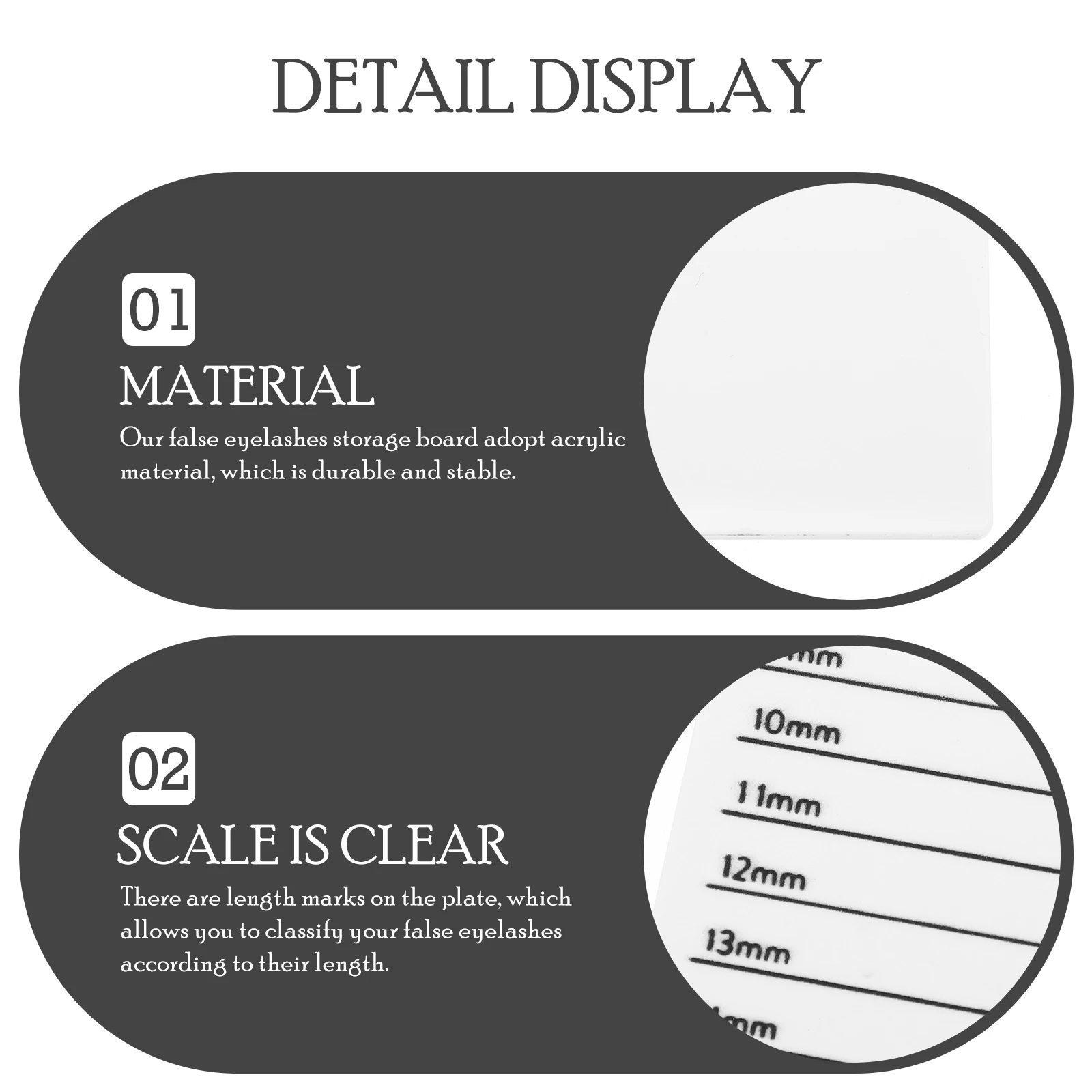 لوحة عرض الرموش من الأكريليك منظم تخزين الرموش الصناعية أداة تطعيم تمديد البليت للاستخدام المنزلي في الصالونات #2