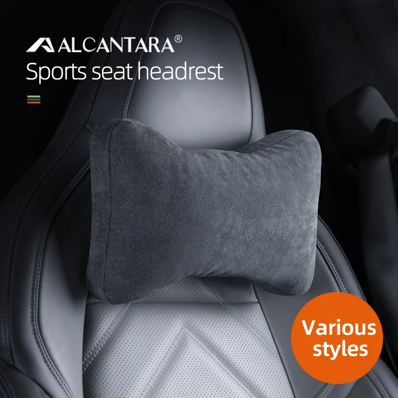 

For Benz BMW Audi Tesla Zeekr Porsche Ferrari Maserati Racing Sports Seat Plug-in Car Headrest Alcantara Accessories