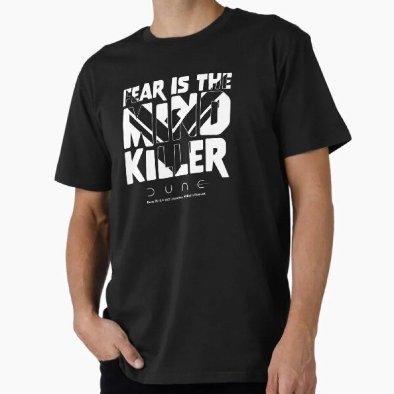 

Fear Is The Mind Killer 0408 Dune Sic fi fan Gift t shirt 100% cotton printed Short-sleeve Graphic clothes All size Tops S-6XL