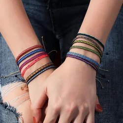 KKBEAD Cloth Braided Wristband Bracelets for Women Men Friendship Jewelry Hand Woven Bracelet Colombia Boho Pulseras Factory