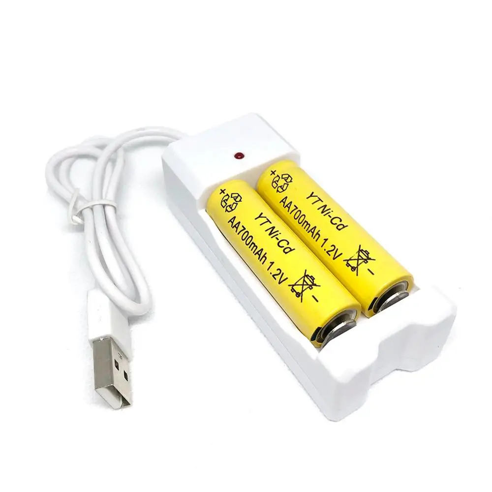 شاحن بطارية بفتحات USB AAA 2/3/4 ، شحن سريع ، حماية ماس قصير ، محطة بطارية قابلة لإعادة الشحن AA و AA ، جودة عالية