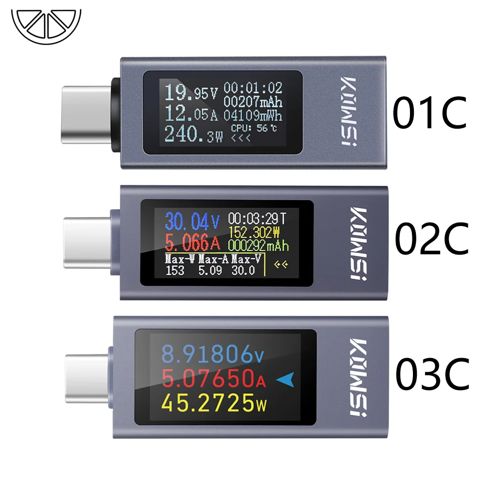 Tester USB Type-C do pomiaru prądu, napięcia i pojemności, miernik mocy DC 4-30V 0-12A, tester detektor mocy PD do urządzeń mobilnych.