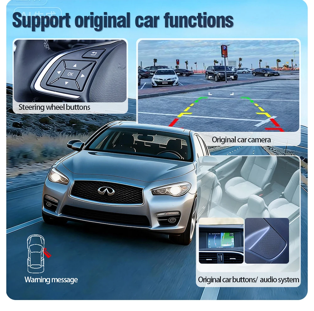 AUTOTOP Kabelloses CarPlay Android Auto Modul für Infiniti QX30 Q30 2013-2019 Auto-Upgrade Nachrüstkit MirrorLink Airplay AUX BT – Detail 7