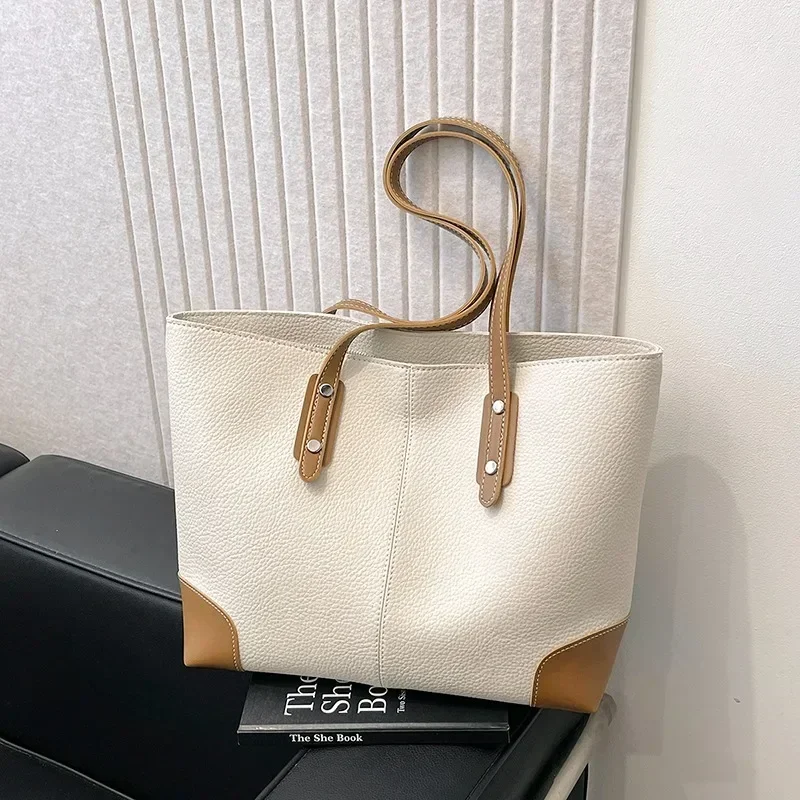 Hot Sale Leisure Concise Large Capacity Women's Shoulder Bags High Quality Versatile Style Advanced Delicate Soft Skin Tote Bag