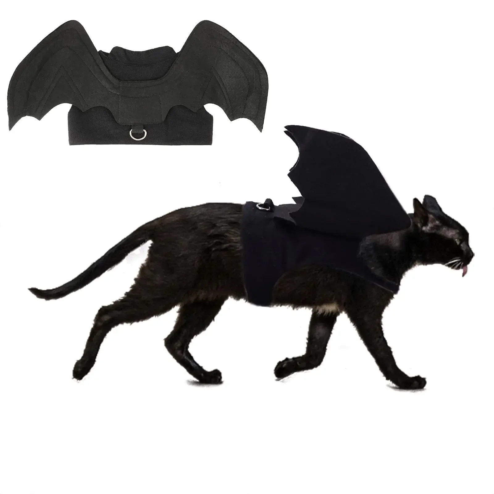 Cat Halloween Harness,Halloween Bat Wings Pet Costumes for Small Dogs Cats Halloween Party Decoration Sunglasses women Pets Vca