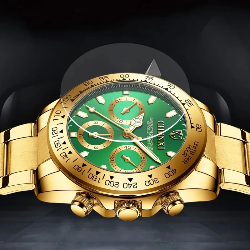 CHENXI 086A Men\'s Gold Watch Casual Quartz Watches Stainless Steel Waterproof Luxury Fashion Business Men Wristwatches