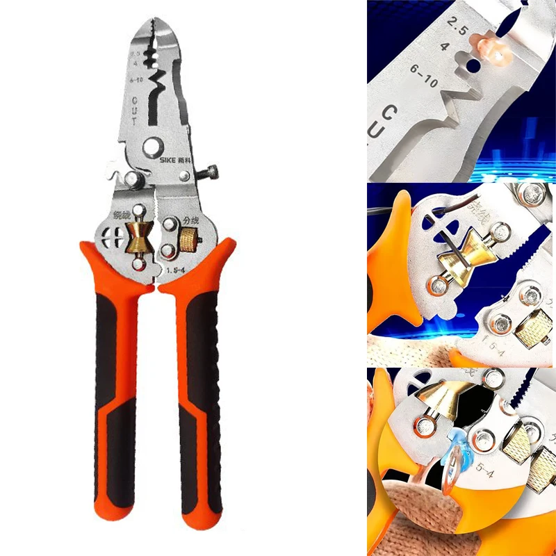 

1pc Professional 7 Inch Wire Stripper Multifunctional Cutting Crimping Wire Winding Pliers Hand Tools Electrician Accessories