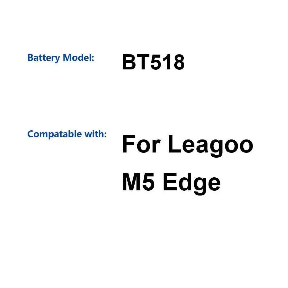 

Сменный аккумулятор премиум-класса для мобильного телефона 2000 мАч BT518 для Leagoo M5 Edge высокой емкости