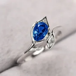CAOSHI Versatile Luxury Women's Rings Elegant Brilliant Blue Cubic Zirconia Fancy Birthday Gift Chic Wedding Lady's Jewelry