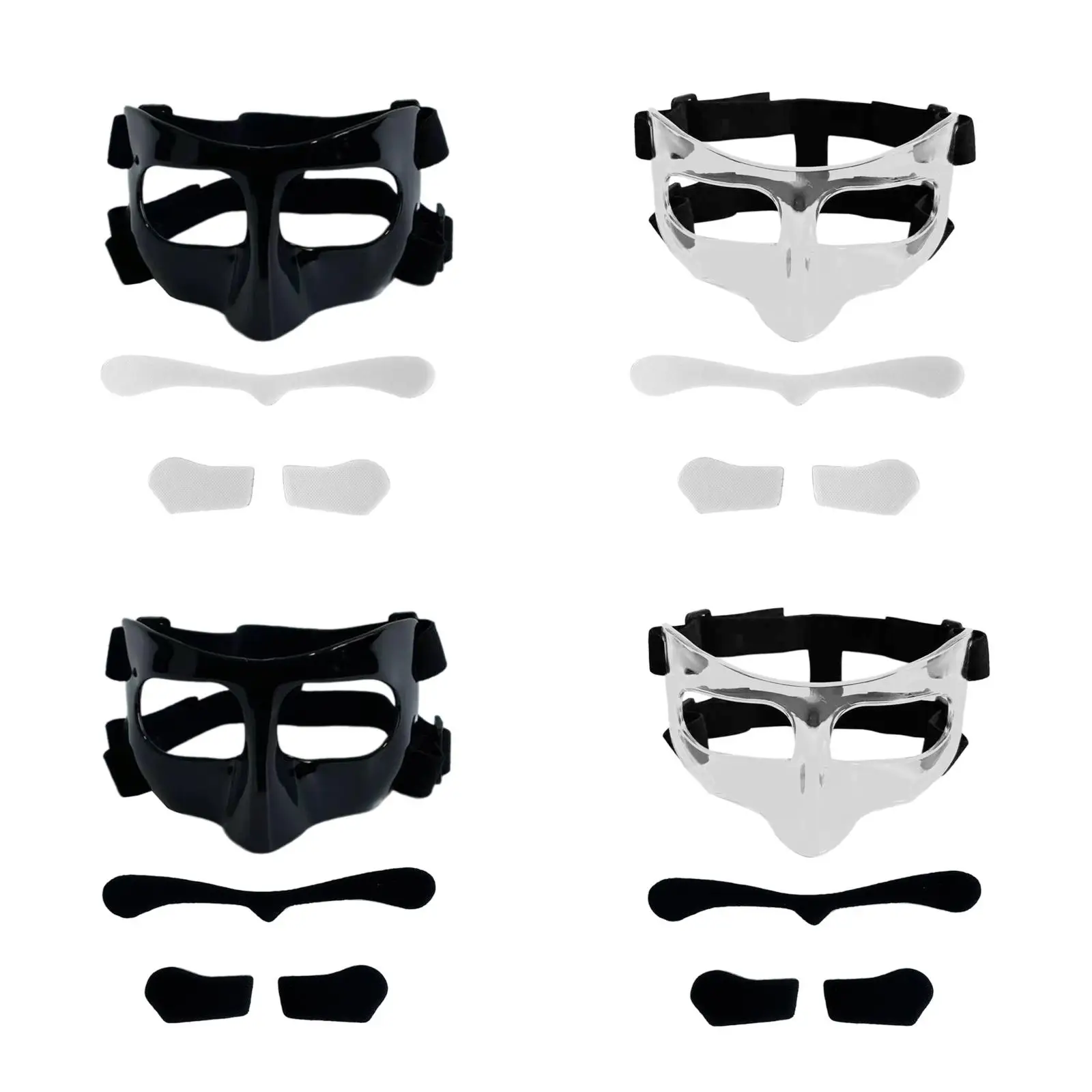 Basketball Mask Adjustable Strap Protective Shield Mask Face Mask Nose Guard for Football Softball Athletes Exercise Soccer