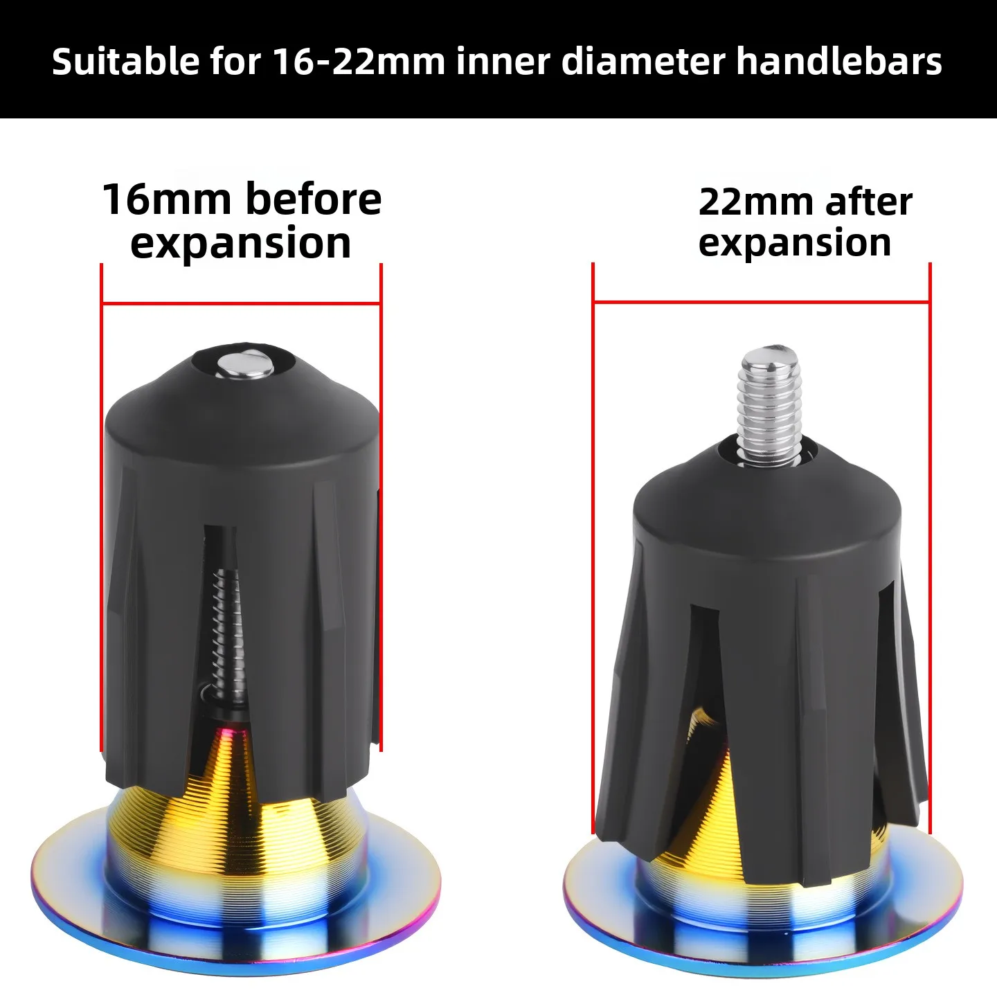 Manillar de bicicleta de carretera, manillares de codo, bloqueo de expansión de aleación de aluminio, manillares de montaña, tapones, accesorios de cubierta de enchufe