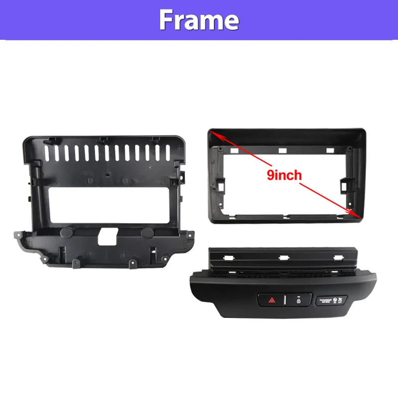 QSZN 9INCH For KIA CEED 2018 - 2020 LHD Car Multimedia Radio Frame Fascia Panel Mounting Bracket Adapter Decoder Matten Black