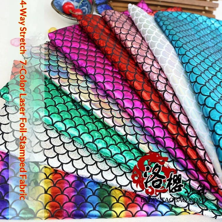 Holographic Iridescent Stretch Gold Foil Fabric for DIY Sew Costume Stage Outfit Background Decoration Material Cloth By Meter