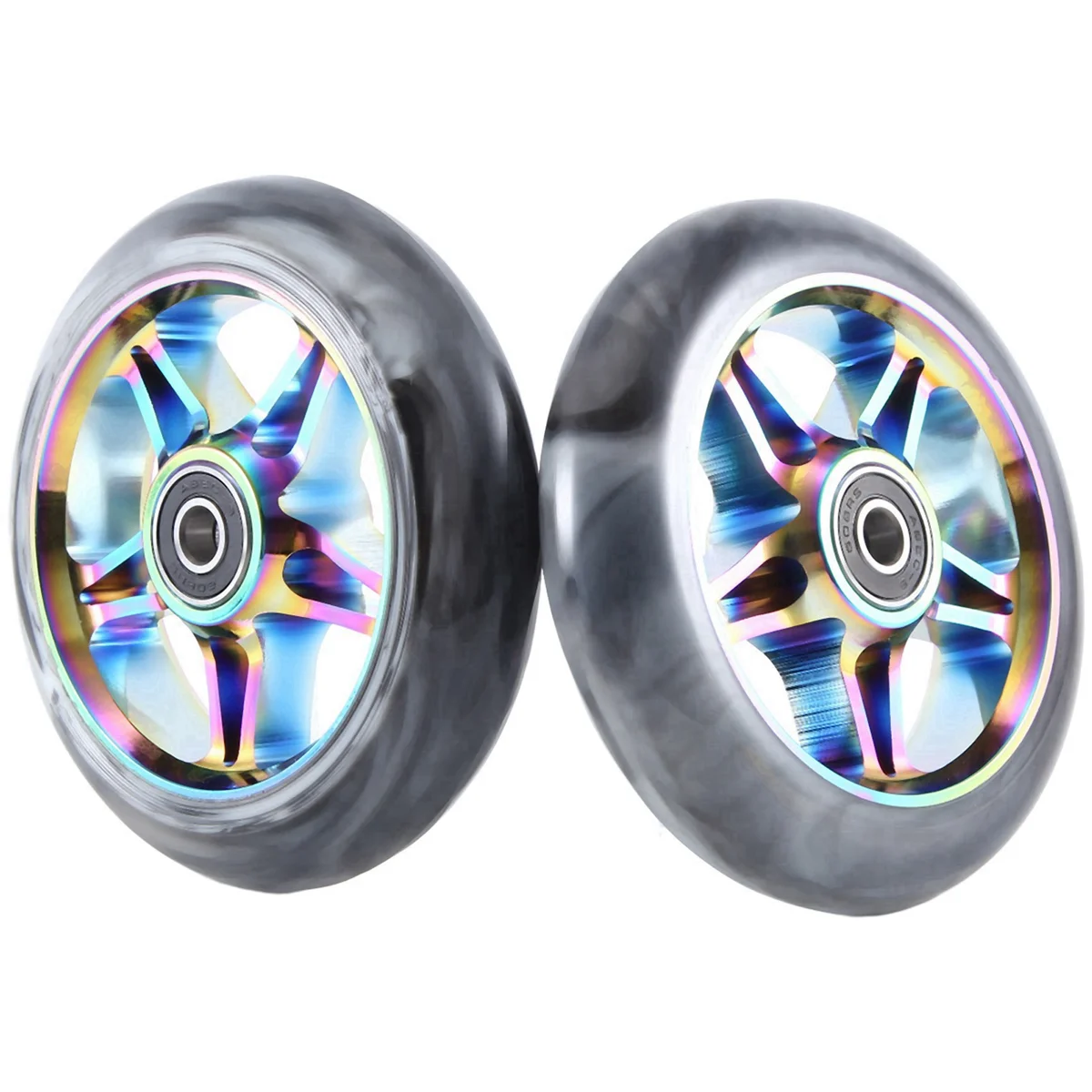 2Pcs Electric Scooter Wheel Scooter Replacement Wheels with Bearing Stunt Scooter Pu Wheels Scooter Accessories