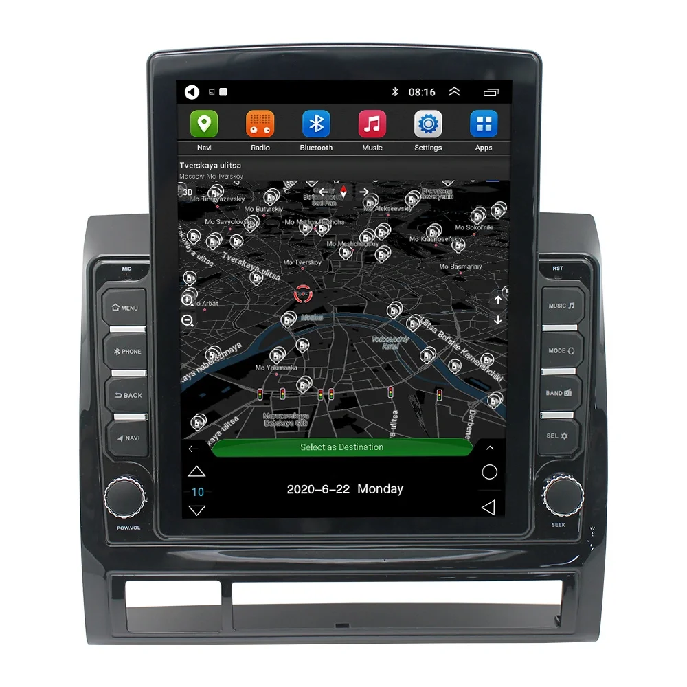 9.7 Inch Android Vertical Touch Screen Car Radio for 2009-2013 Toyota Tacoma Us Version GPS DVD Player Navigation Stereo