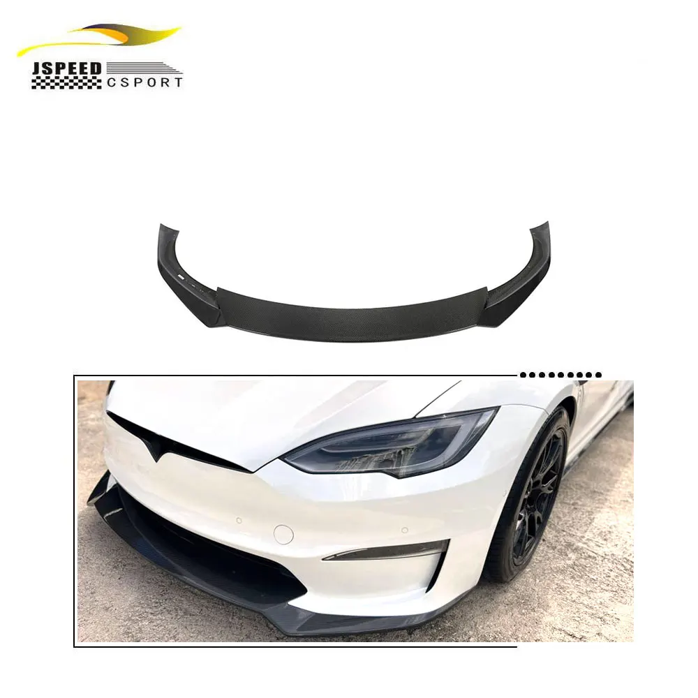

Suitable for JCSPORTLINE carbon fiber front bumper lip Tesla S/ Checkered 2021-2023