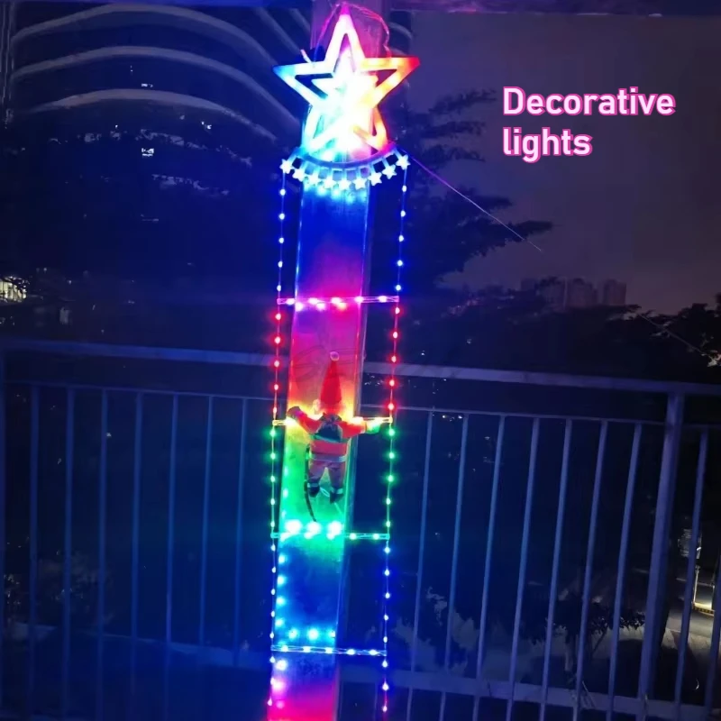 

Christmas Tree Pendant LED Santa Claus Doll Ladder Climbing with Light Indoor and Outdoor Holiday Decoration Display Window