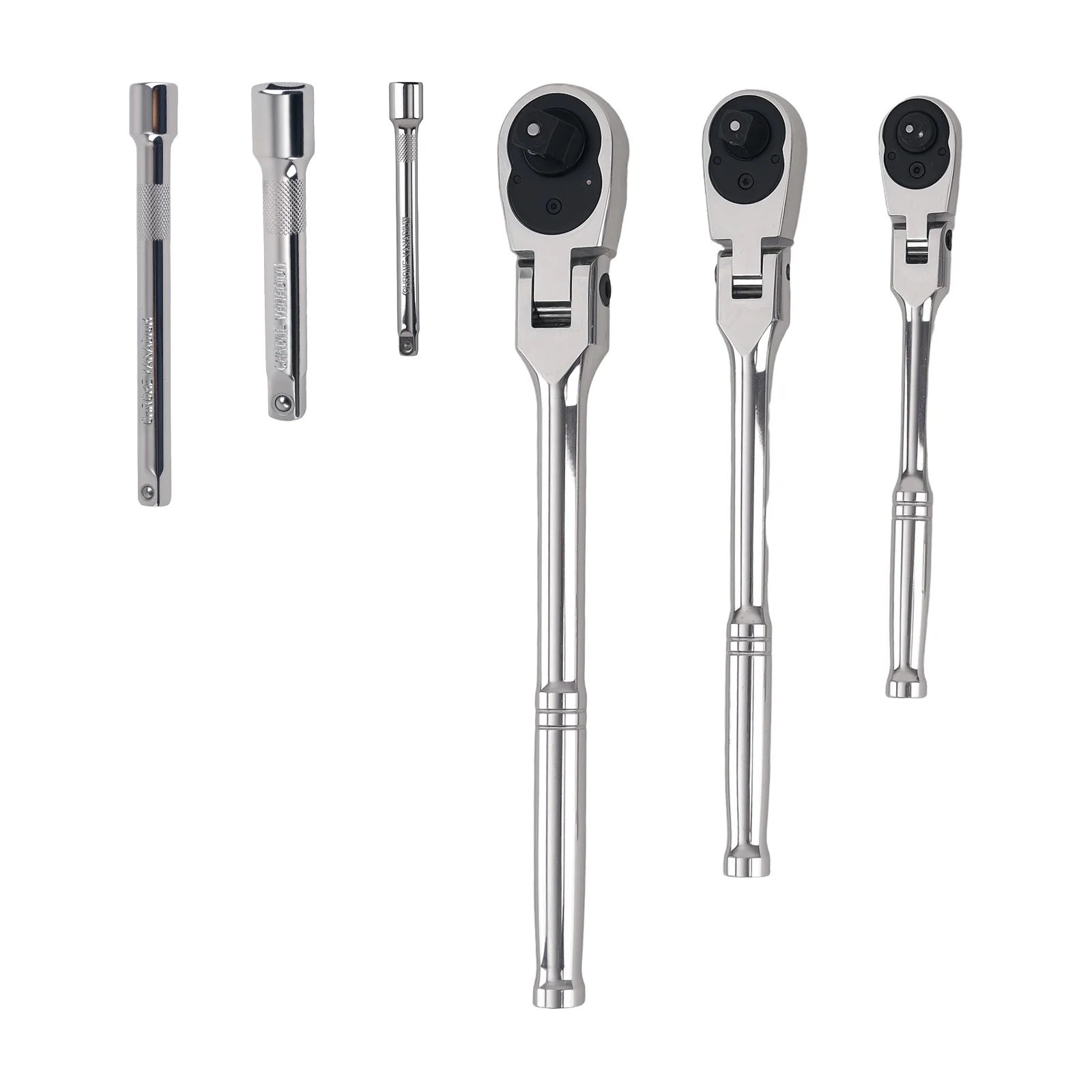 

72 Teeth Flexible Ratchet Set 1/4 3/8 1/2 Drive Extension Bar 180° Swivel Head