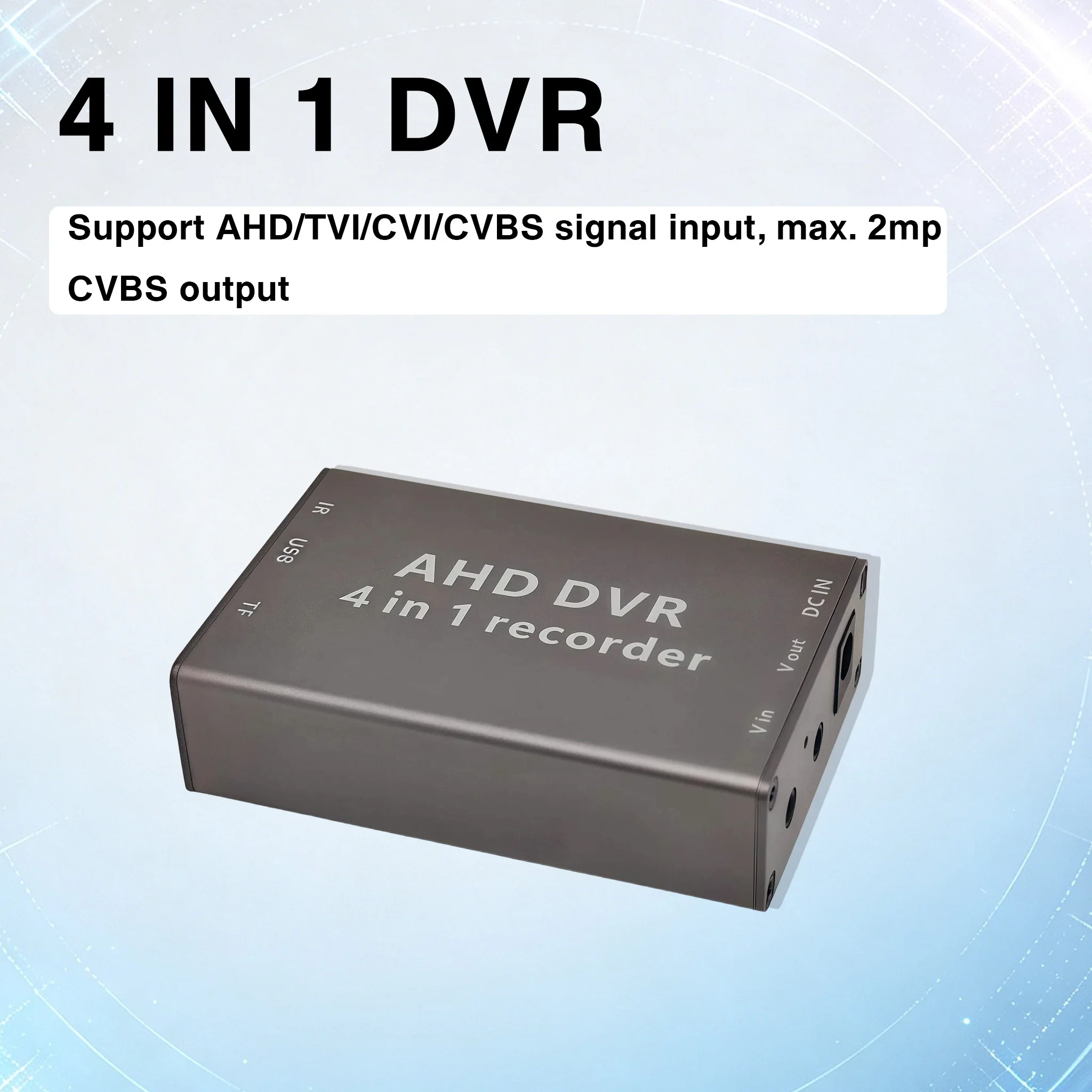 4 in 1 4CH HD DVR Recorder 1080P AHD TVI CVI CVBS CCTV Video Recorder Support 256GB Micro SD Card USB-C Recording