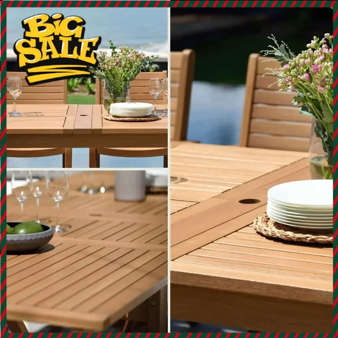 

Hot salesFranklin 11-Piece Rectangular Extendable Patio Dining Set Teak Finish and Weather-Net Technology Ideal for Outdoors and