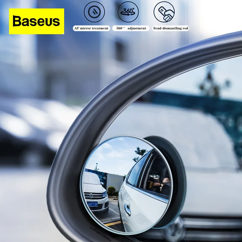 Baseus Car Reversing Mini Rearview Type for Road Blind Area Multifunction 360° Rainproof Paste Type Vehicle Reflex Round Mirror