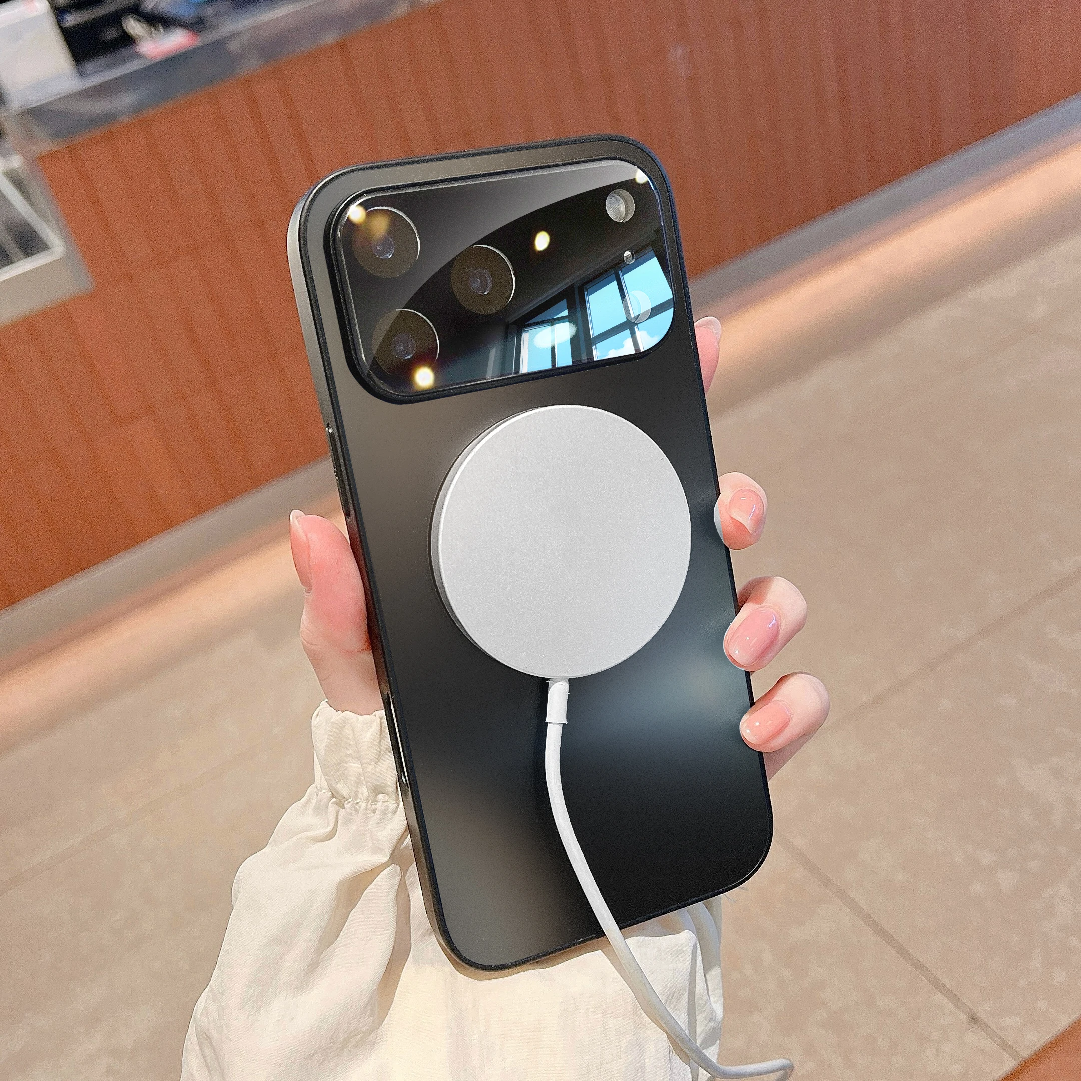 

Matte Luxury Magnetic Phone Case with Lens Protector For iPhone 17 Air 16 15 14 13 12 11 Anti Fingerprint Shockproof Cover