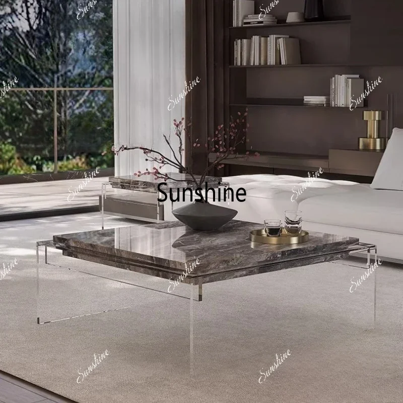 

Light luxury high-end Italian minimalist coffee table Modern high-end combination coffee tableTJ