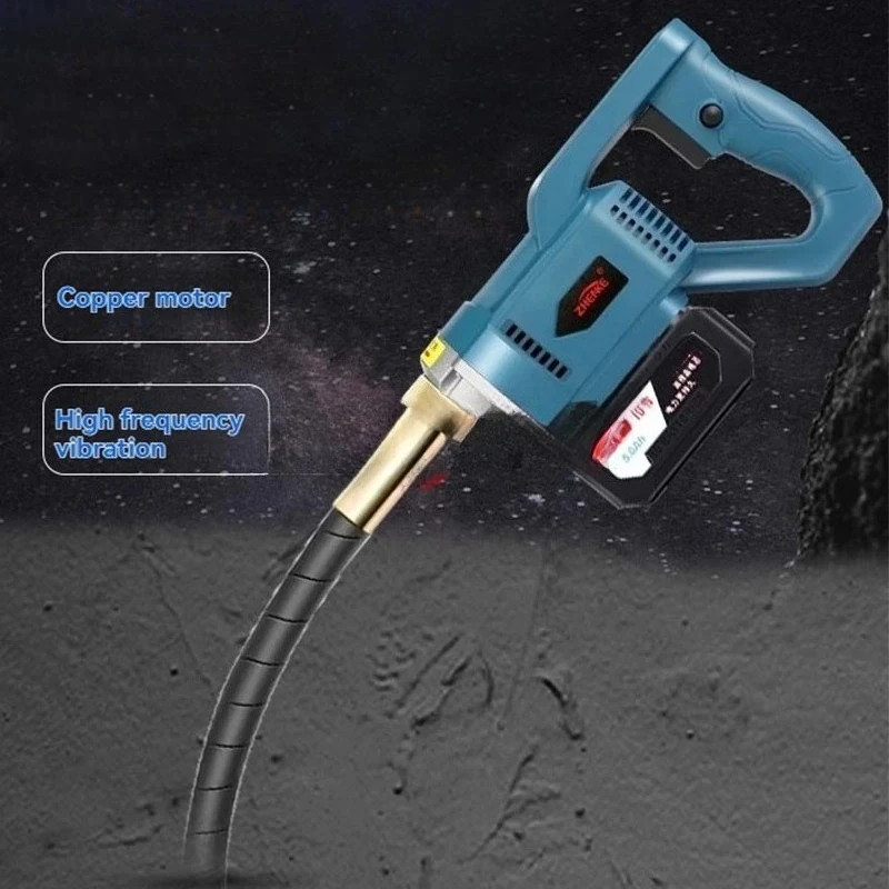 Handhled Concrete Vibrator Tool Small Rechargeable Cement Vibrator Cement Air Bubble Remover 2m Hose