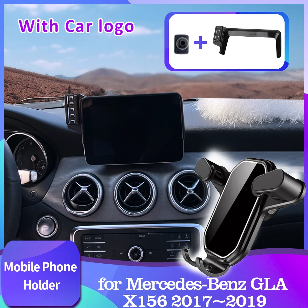 for Mercedes-Benz GLA X156 220 180 250 200 2017~2019 Car Mobile Phone Holder Support Stand Air Vent Clip Tray Accessories iPhone